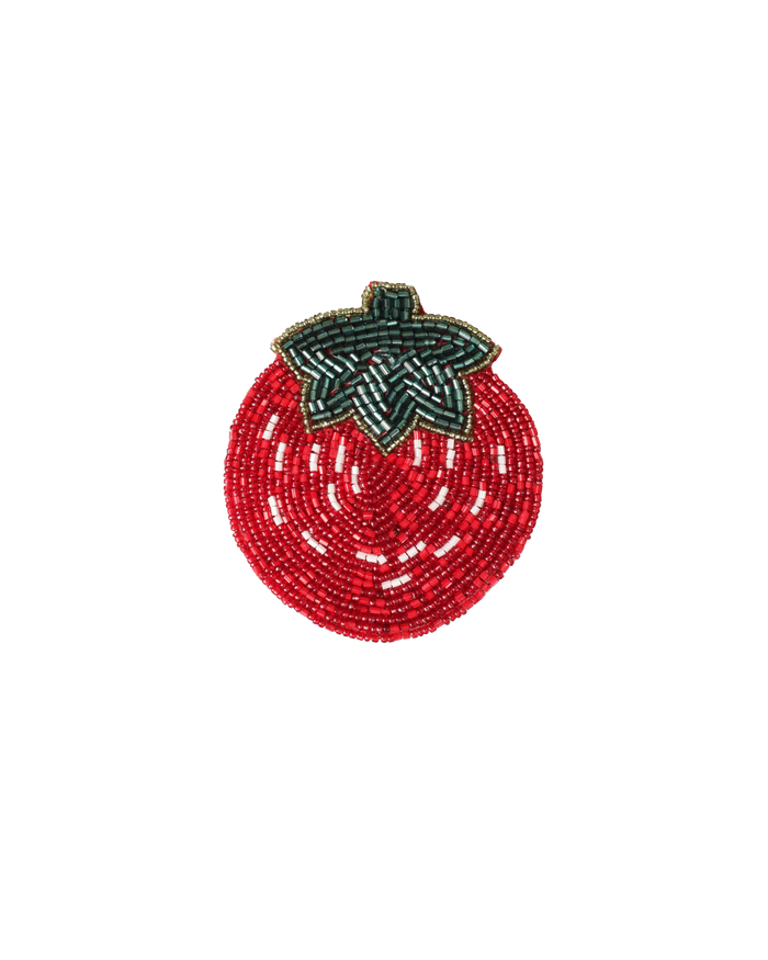 BEADED COASTER 4 PCS SET STRAWBERRY