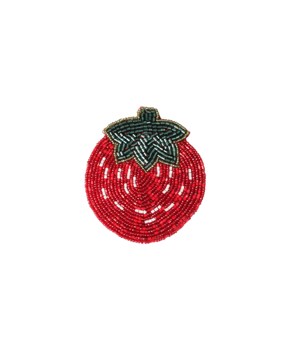 BEADED COASTER 4 PCS SET STRAWBERRY