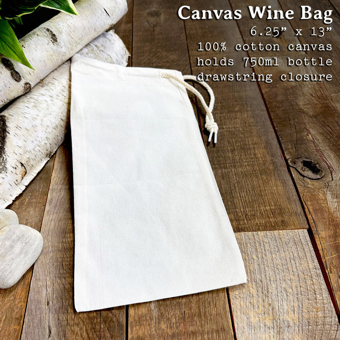 Bear Silhouette w/ City, State - Custom Canvas Wine Bag