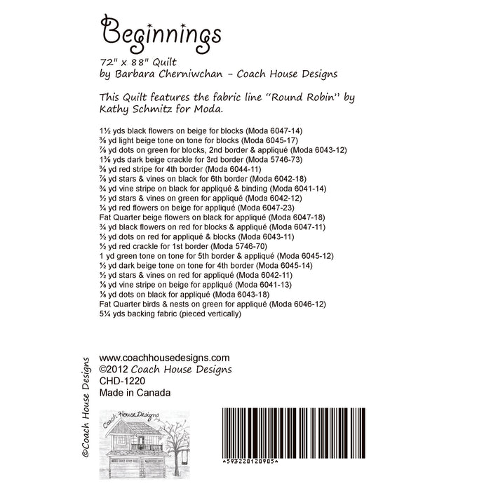 Beginnings Quilt Pattern