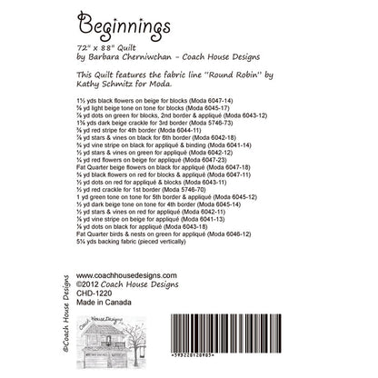 Beginnings Quilt Pattern