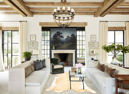 Beige and White Cowhide Rug #B4144