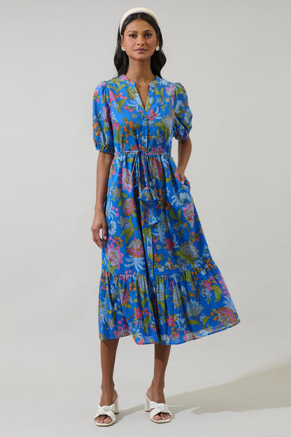 Beth Button Down Midi Dress Sunlit Floral