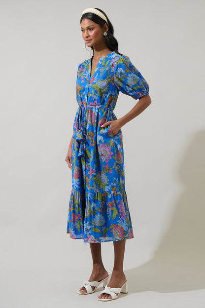 Beth Button Down Midi Dress Sunlit Floral