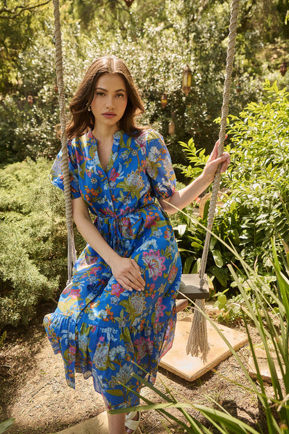 Beth Button Down Midi Dress Sunlit Floral