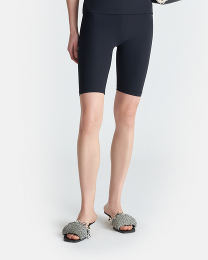 Biker - Stretch Jersey Swim Shorts - Black