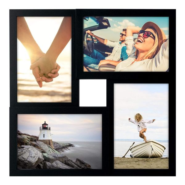 Black 4-Opening Junction Collage Picture Frame Front