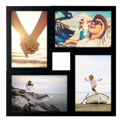 Black 4-Opening Junction Collage Picture Frame Front