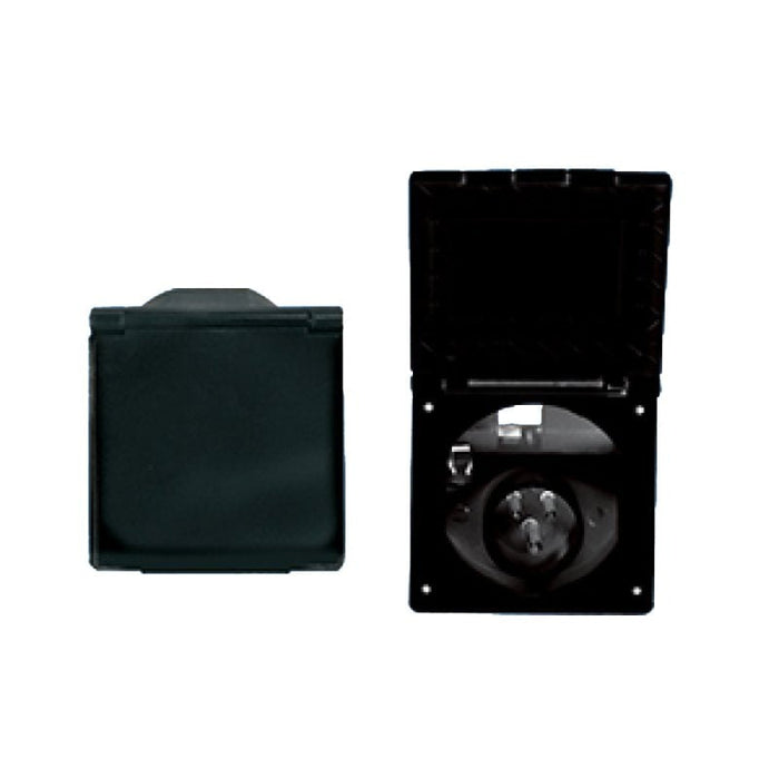 Black Flush Fitting Mains Inlet