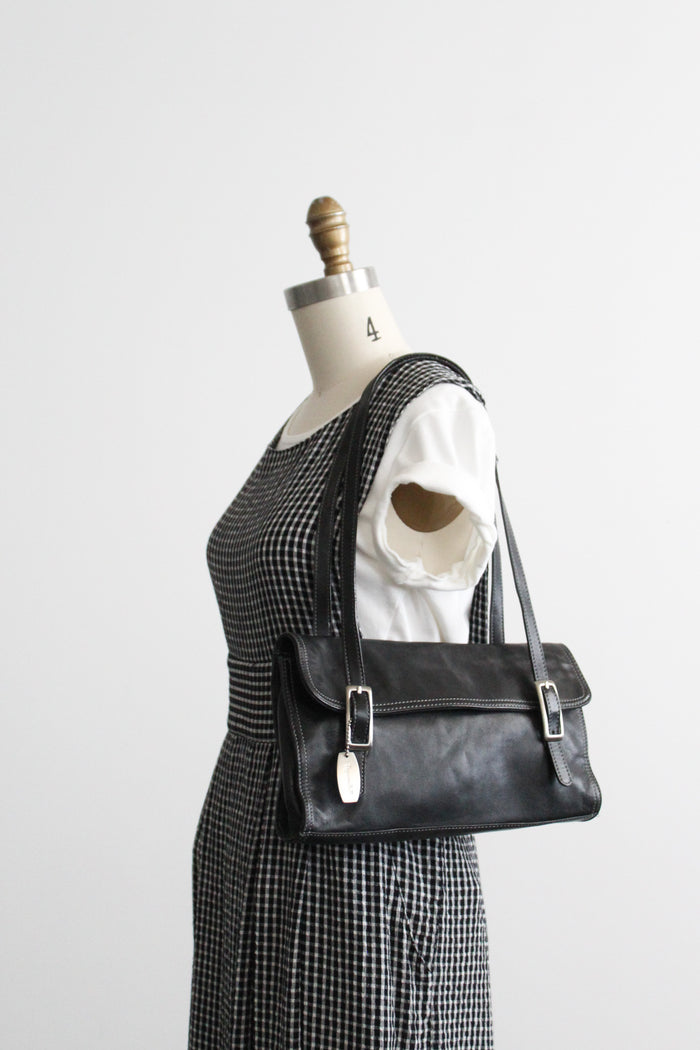 black leather shoulder bag