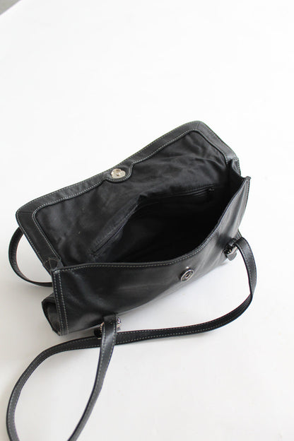black leather shoulder bag