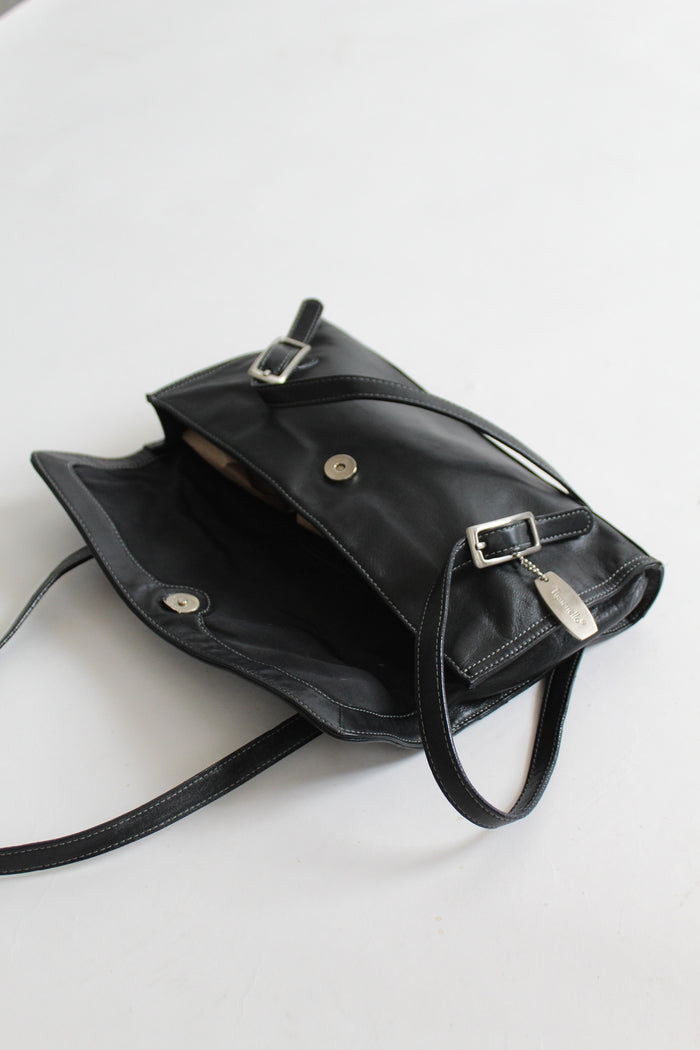 black leather shoulder bag