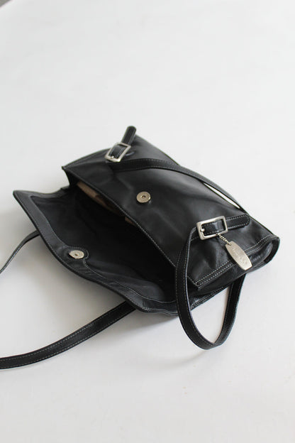 black leather shoulder bag