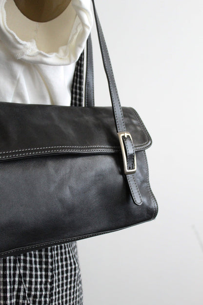 black leather shoulder bag