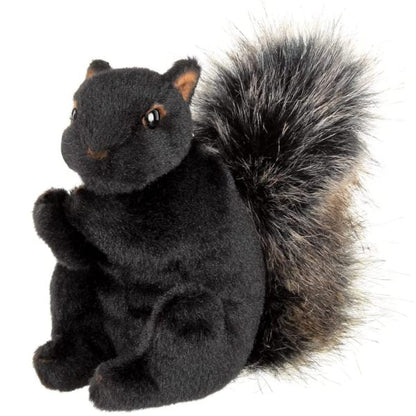 Black Plush Stuffed Squirrel Acorn Front Side