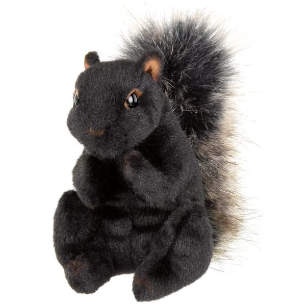 Black Plush Stuffed Squirrel Acorn Front
