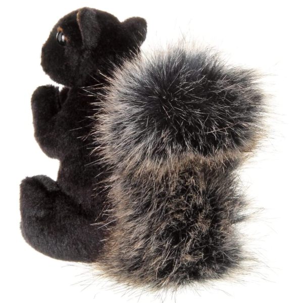 Black Plush Stuffed Squirrel Acorn Back