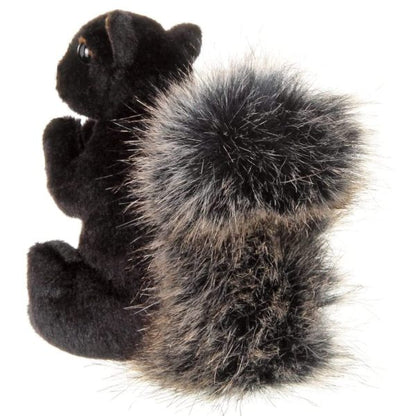 Black Plush Stuffed Squirrel Acorn Back