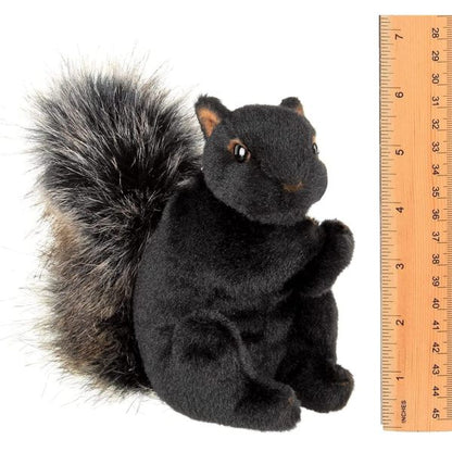 Black Plush Stuffed Squirrel Acorn Measuring Vertical