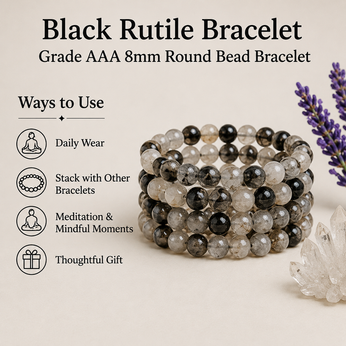 Black Rutile Bracelet (Trauma and Depression)