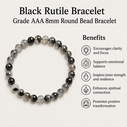 Black Rutile Bracelet (Trauma and Depression)