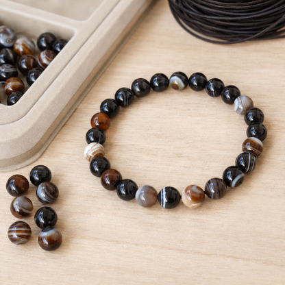 Black Sulemani Agate Bracelet (Luck And Good Fortune)