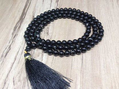 Black Tourmaline Gemstone Mala, 108 Prayer Beads Mala.