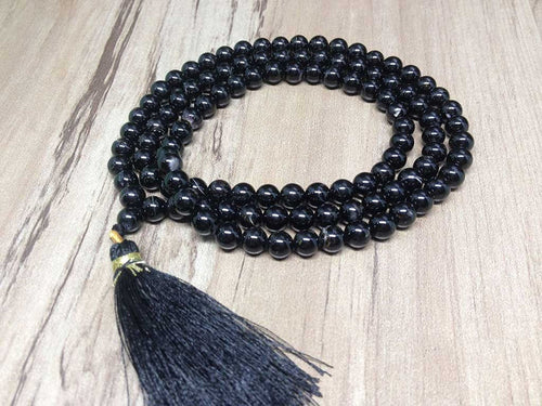 Black Tourmaline Gemstone Mala, 108 Prayer Beads Mala.