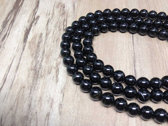 Black Tourmaline Gemstone Mala, 108 Prayer Beads Mala.