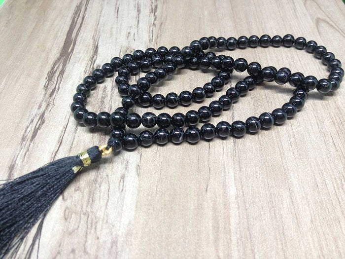 Black Tourmaline Gemstone Mala, 108 Prayer Beads Mala.