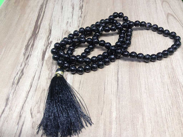 Black Tourmaline Gemstone Mala, 108 Prayer Beads Mala.