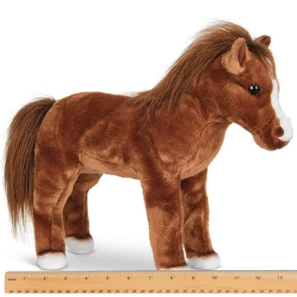 Blaze Plush Stuffed Brown Horse Measuring Horizontally