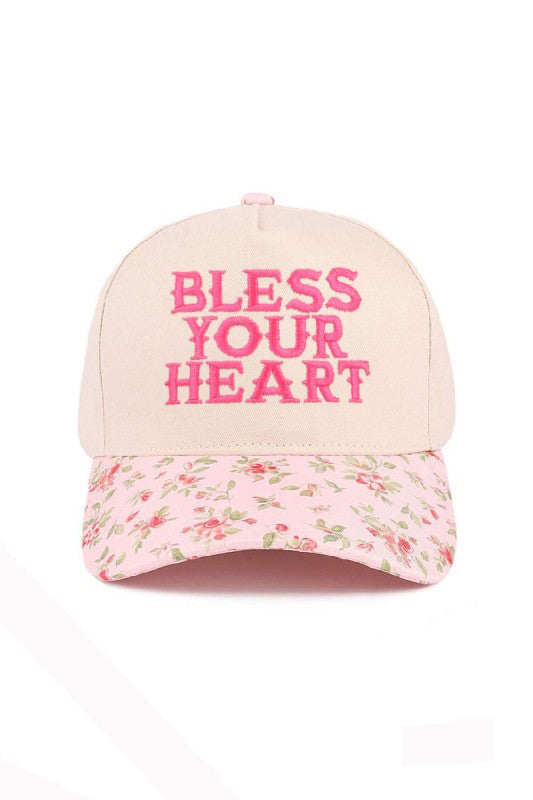 "Bless Your Heart" Cap-Floral-Cute-Trendy-Shop-Womens-Boutique-Clothing-Store