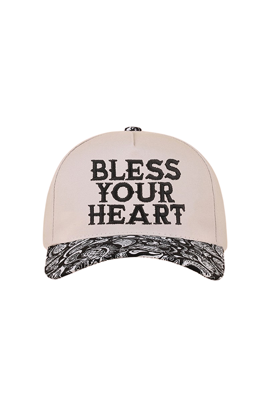"Bless Your Heart" Cap-Paisley Black-Cute-Trendy-Shop-Womens-Boutique-Clothing-Store