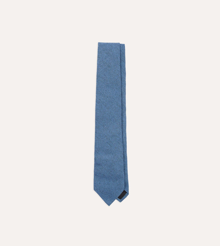 Blue Pure Cashmere Solid Tipped Tie