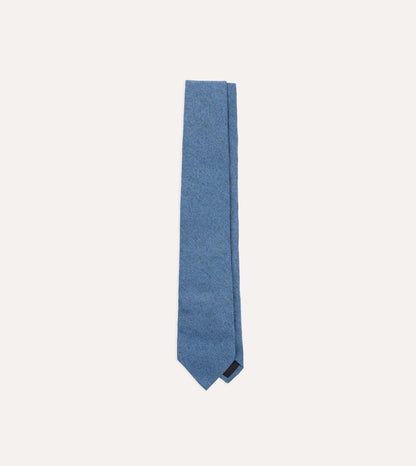 Blue Pure Cashmere Solid Tipped Tie