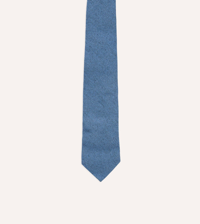 Blue Pure Cashmere Solid Tipped Tie