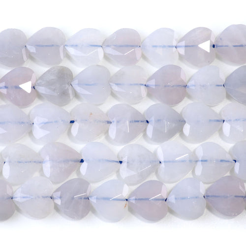 This is a Dakota Stones 14mm Rose Quartz Gemstone strand with faceted heart beads in 15-16 inch strand.