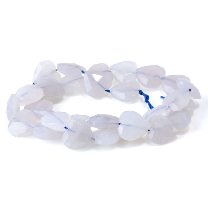 This is a Dakota Stones 14mm Rose Quartz Gemstone strand with faceted heart beads in 15-16 inch strand.