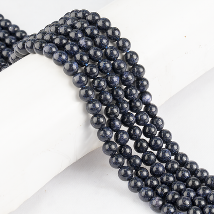 Blue Sandstone Beads, Natural Round Crystal Beads 4mm to 12mm