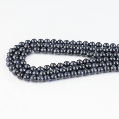 Blue Sandstone Beads, Natural Round Crystal Beads 4mm to 12mm