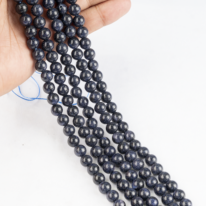 Blue Sandstone Beads, Natural Round Crystal Beads 4mm to 12mm