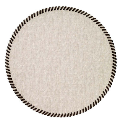 Bodrum Whipstitch Beige  15 Inch Round Placemats Set of 4