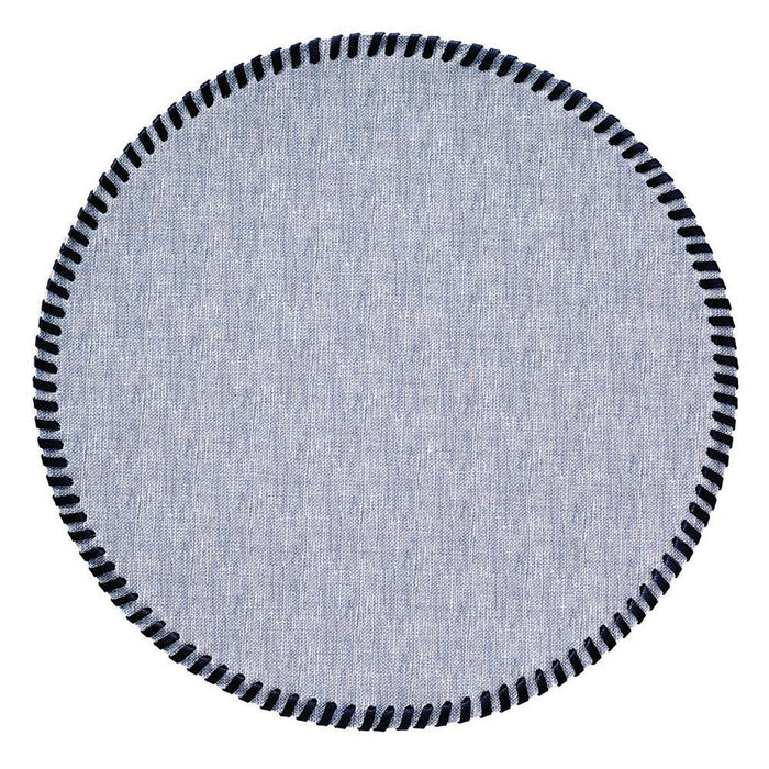 Bodrum Whipstitch Bluebell  15 Inch Round Placemats Set of 4
