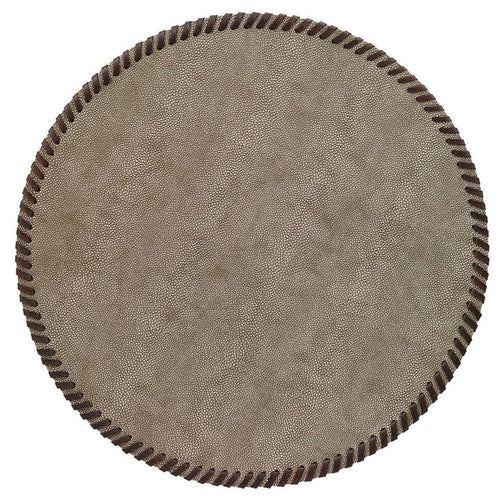 Bodrum Whipstitch Bronze 15 Inch Round Placemats Set of 4