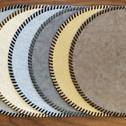 Bodrum Whipstitch Bronze 15 Inch Round Placemats Set of 4