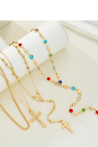 Boho Y multicolor Cross Necklace-Cute-Trendy-Shop-Womens-Boutique-Clothing-Store
