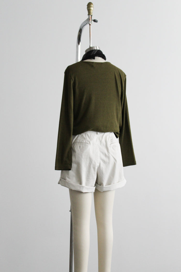 bone cotton shorts