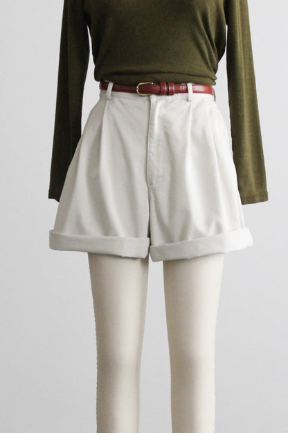 bone cotton shorts