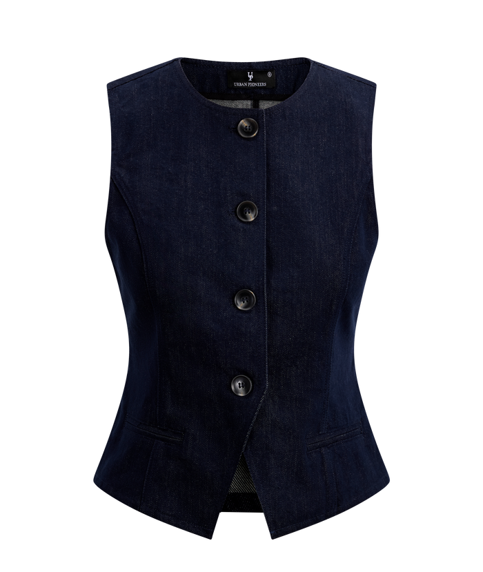 Urban Pioneers Female Bonnie Waistcoat VEST DARK NAVY DENIM